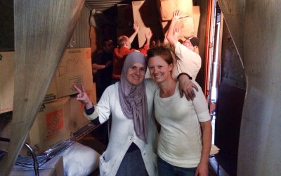 Plastic Boat Covers Create Temporary Shelter