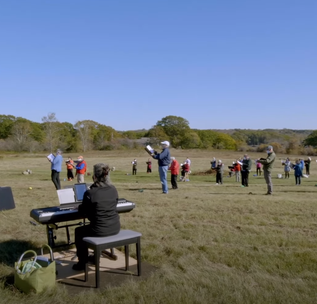A Virtual Bay Chamber and Down East Singers Holiday  Concert.  In A Hayfield!