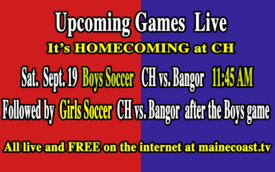 Live Stream Camden Hills Homecoming Doubleheader – Camden Hills vs Bangor 9/19/26 Noon and 2 PM